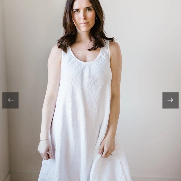 CP Shades linen navy blue Sleeveless Scoop Neck Midi Dress size Small - Picture 10 of 12